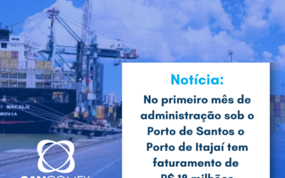 Notícia: Porto de Itajaí: 1º mês de administração tem faturamento de R$ 18 milhões