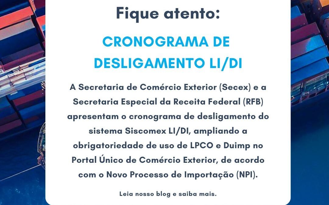 Publicado o Cronograma de desligamento LI/DI – Cronograma e Fluxograma – Atualização 05/11/25