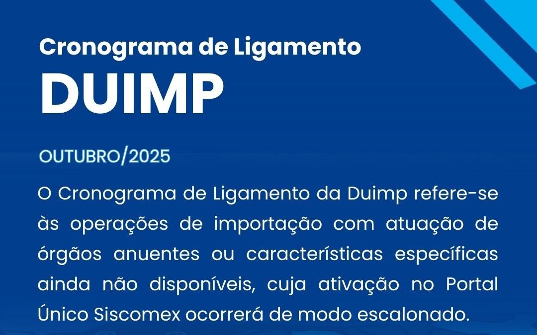 DUIMP – Cronograma de Ligamento Duimp – Outubro 2025