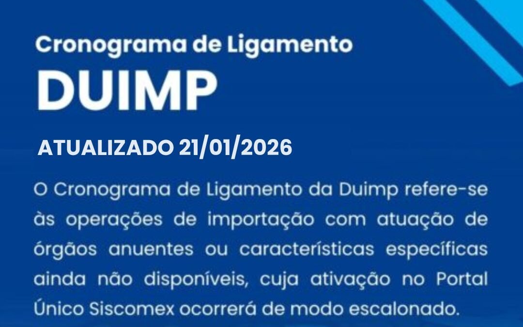 DUIMP – Cronograma de Ligamento Duimp – 21/01/2026